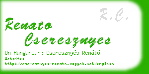renato cseresznyes business card
